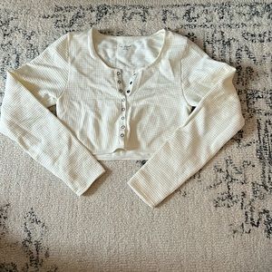 Urban Outfitters White Snap Up Top